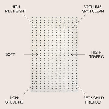 Pele Modern Geometric Dot Shag Area Rug